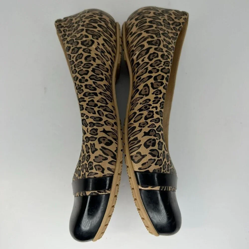 Crocs Womens Multicolor Cap Toe Leopard Print Size 8 Slip On Flat Shoes - Picture 7 of 9